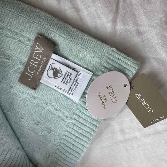 J. Crew Mint Green Cable Knit Hat